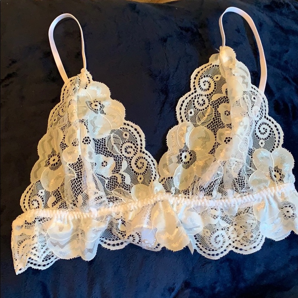 SHEIN white laced bralette